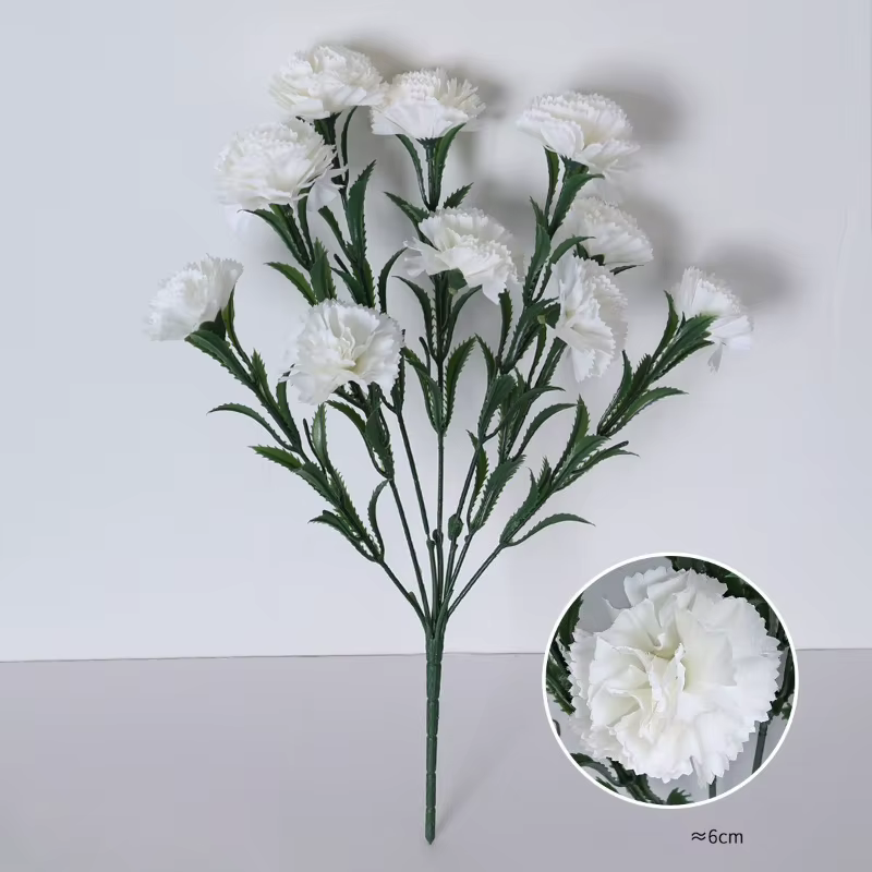 Soie artificielle violet œillets plante florale jardin décor Simulation 10 têtes œillets Bouquets ba