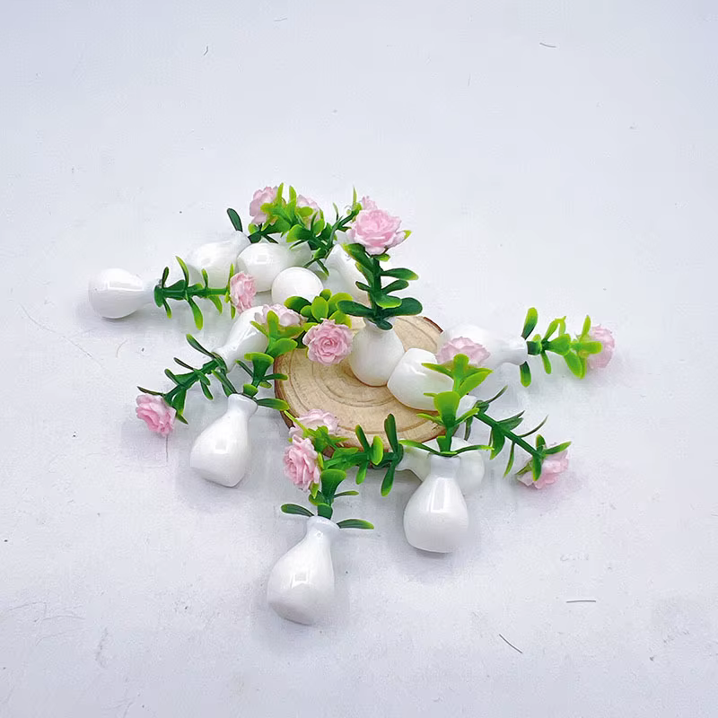 Mini vase pot de fleurs avec modèle de fleur décoratif, rose miniature, décoration de meubles, décor
