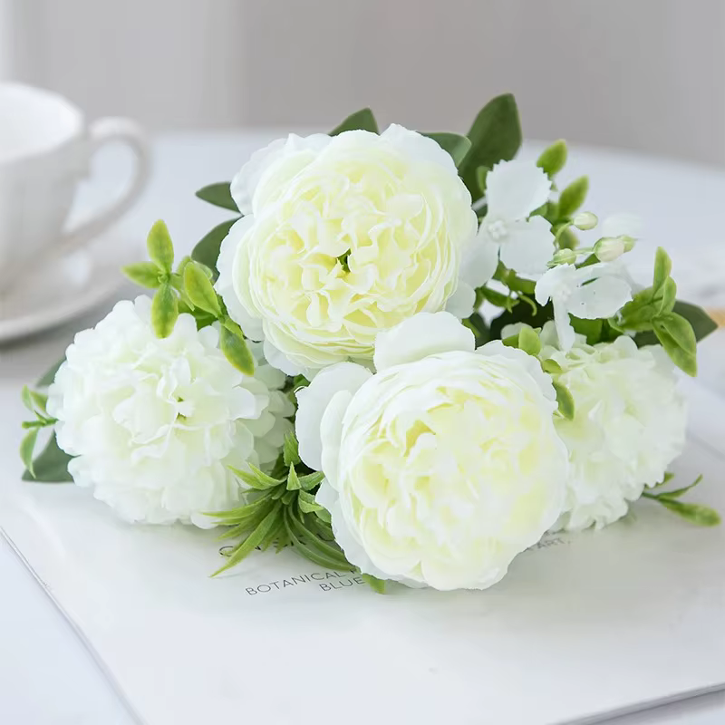 Fleurs de pivoine artificielles d'automne, 1 pièce, hortensia en soie, Rose, Vase de salon, maison, 