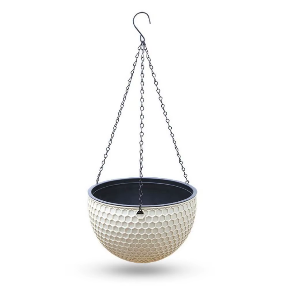 Nouveau pot de fleurs en plastique imitation tressage, auto-absorbant, suspendu, hydroponique, pour 
