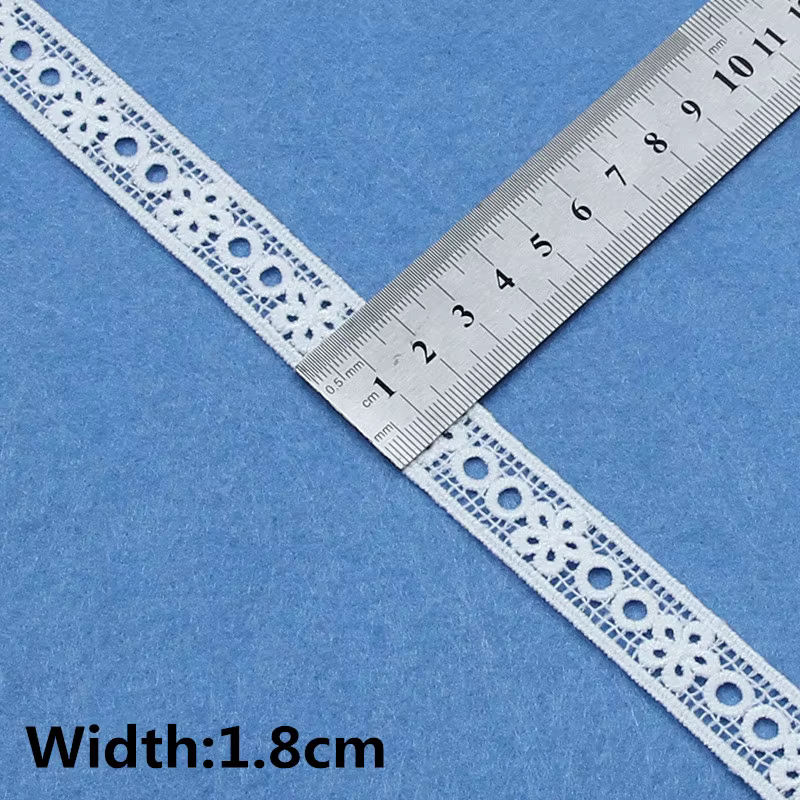 Rubans d'habillage en dentelle brodée en coton blanc de haute qualité, 5Yards, tissu, matériaux arti