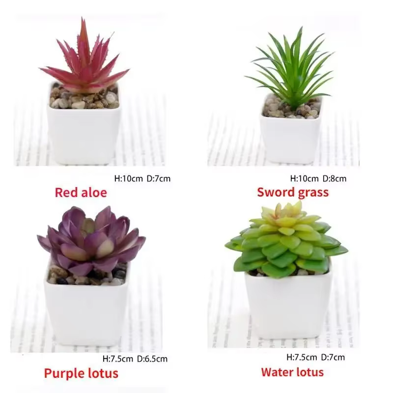 Plantes vertes succulentes artificielles, 12 styles, pour décoration de jardin, de maison, de mur de