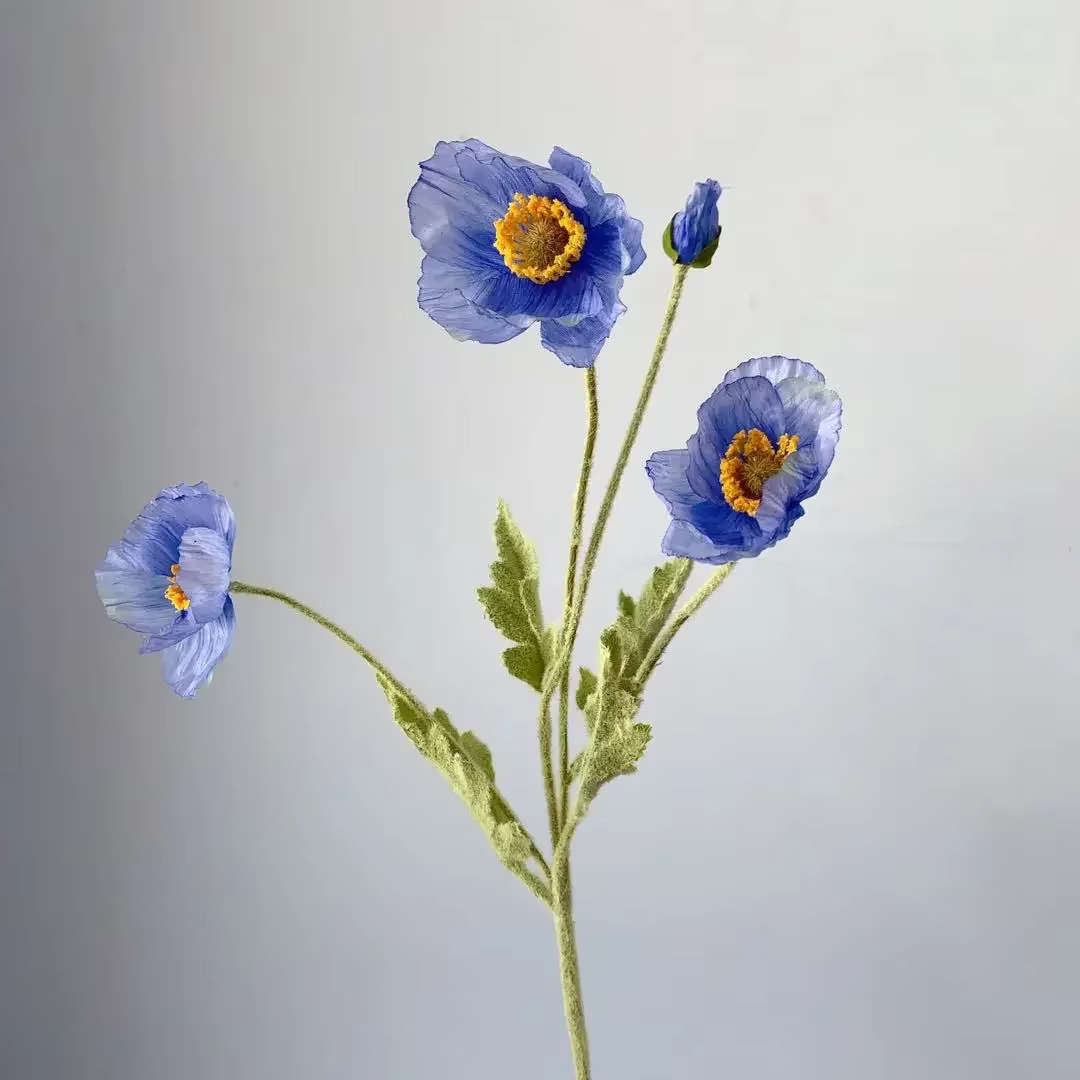 InjFlowers-Fleurs artificielles à longue tige, faux coquelicot, table de jardin réchauffante, mariag