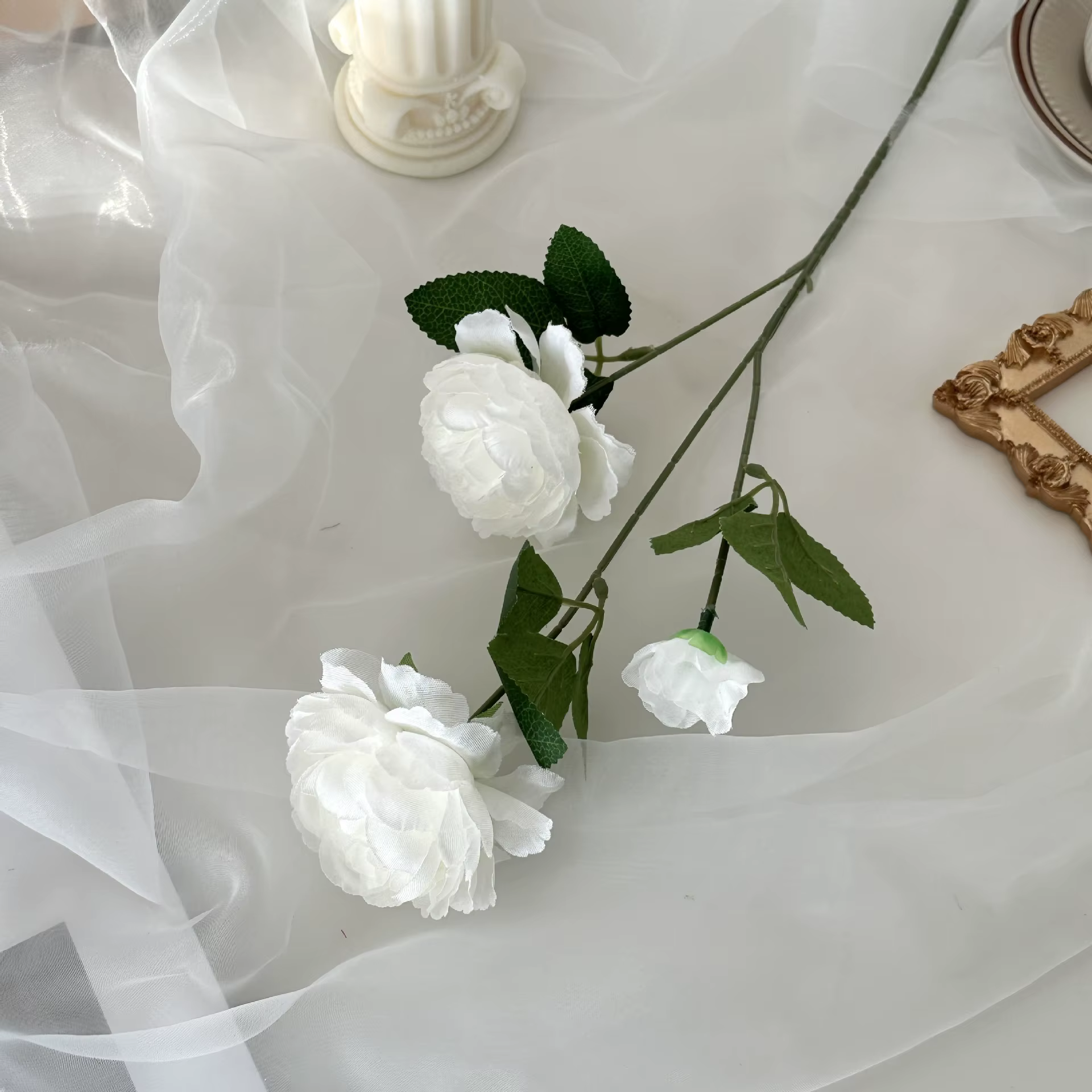 Fleurs de soie de pivoine à trois têtes, fleurs artificielles, décorations de mariage, arrangements 