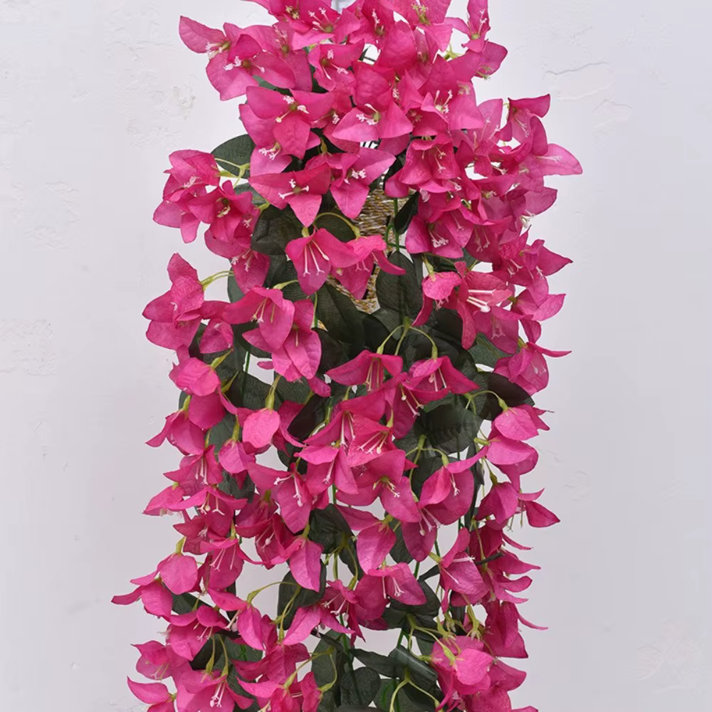 Réaliste fausse bougainville fausse soie longue traînée fleurs artificielles plante résistant aux UV