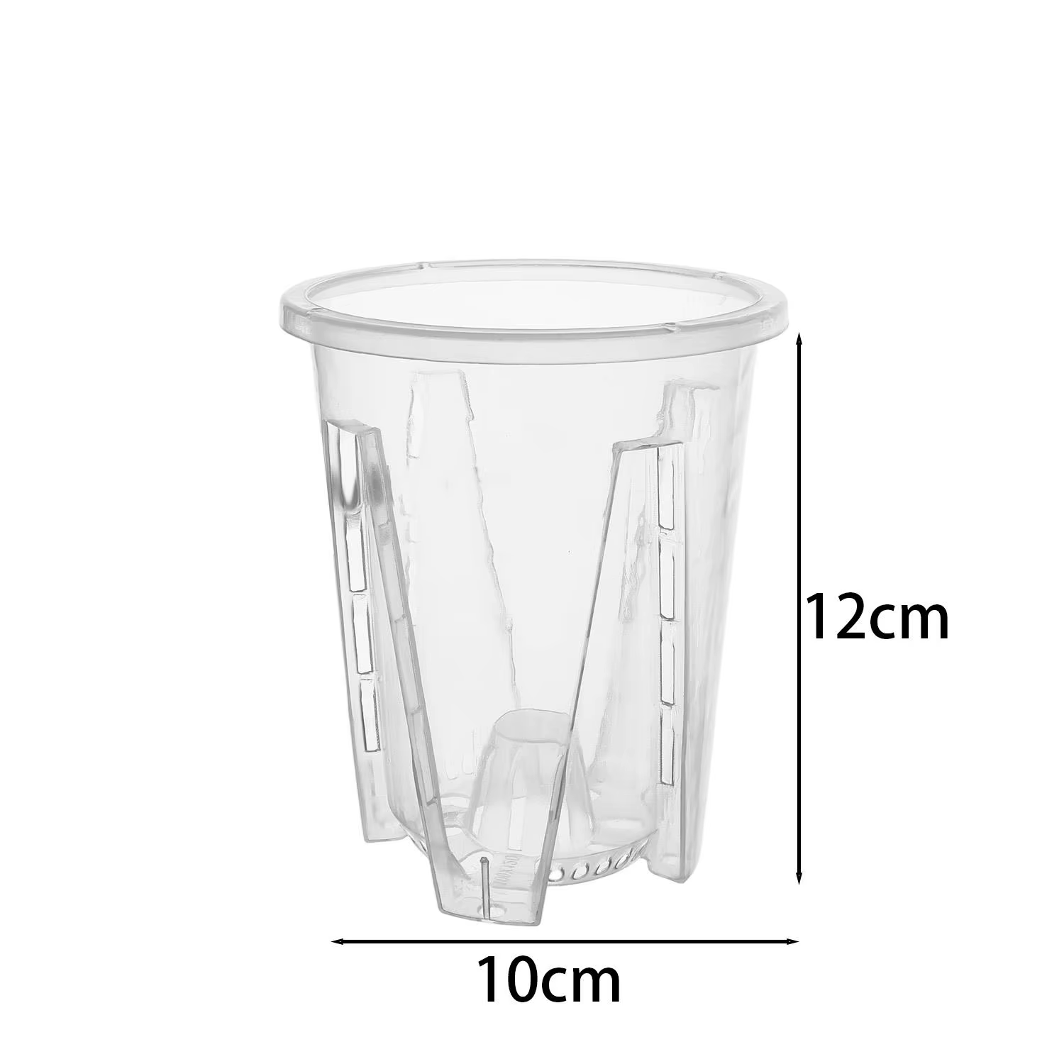 Pot de fleur transparent en plastique PP, contrôle des racines, jardinière d'orchidée, trous d'air, 