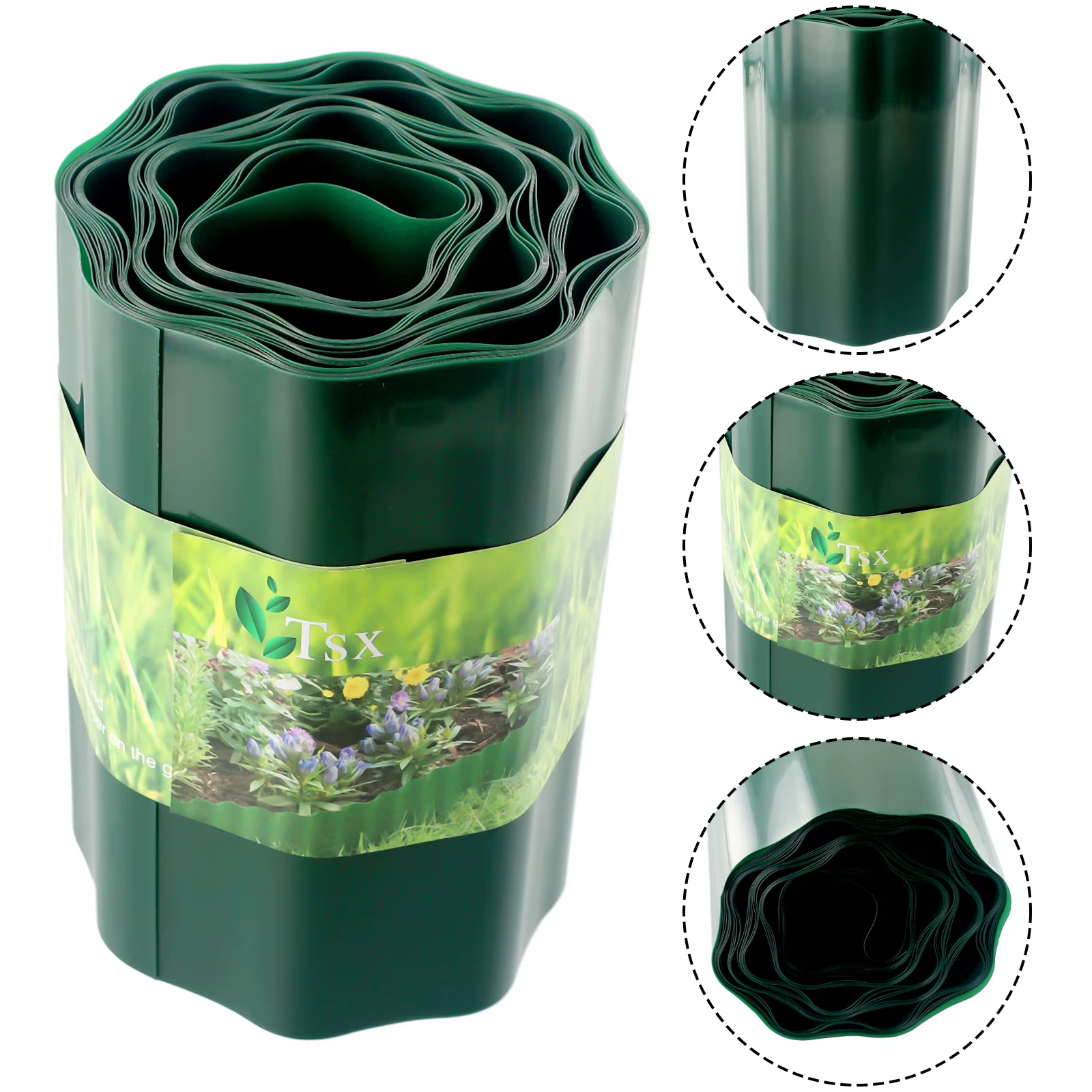 Bordure de Pelouse Flexible en Plastique PP et Pierre, Clôture de Sol de Jardin