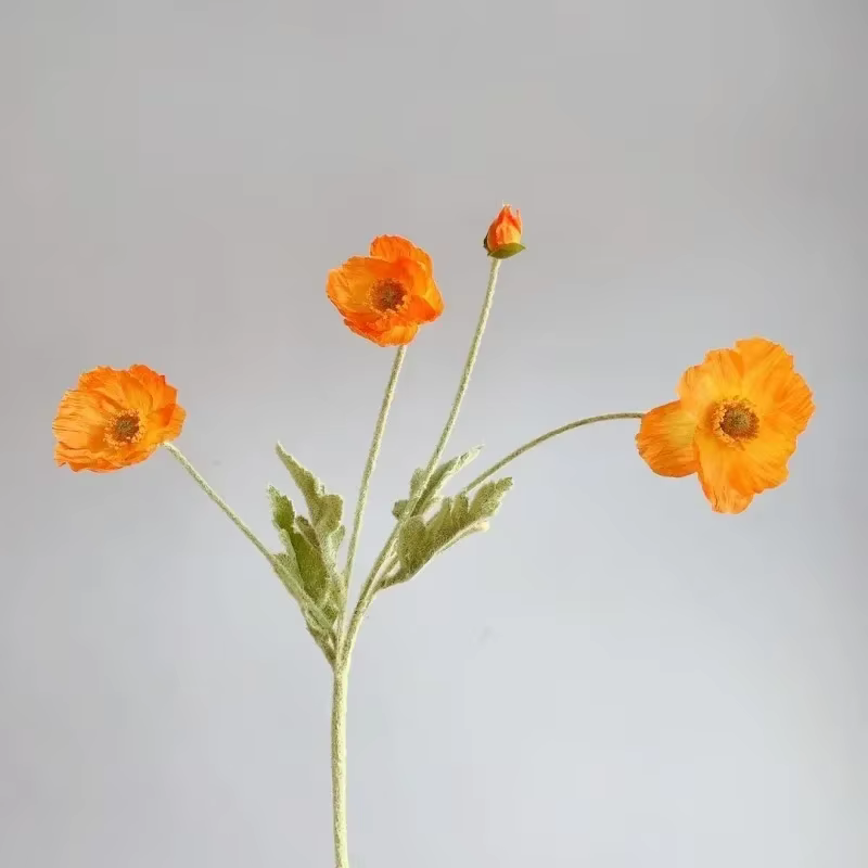 InjFlowers-Faux coquelicot Élà longue tige, décor de bouquet de patients de mariage, table de jardin
