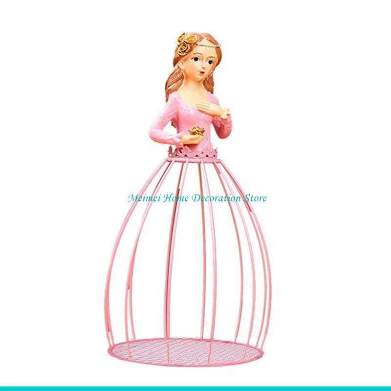 H7BF – Pot fleurs en métal, conteneur plantes hydroponiques princesse, jardinière décorative, orneme