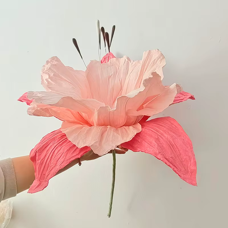 Mariage géant suspendu lys de la vallée fleurs en papier artificielles mariage route mène ornements 