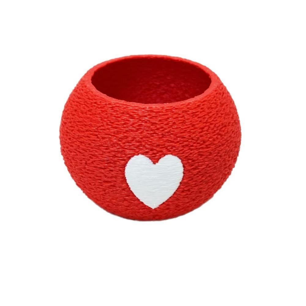 Pot de plante imprimé en 3D à motif cœur, mini pots en plastique pour succulentes, pots décoratifs m