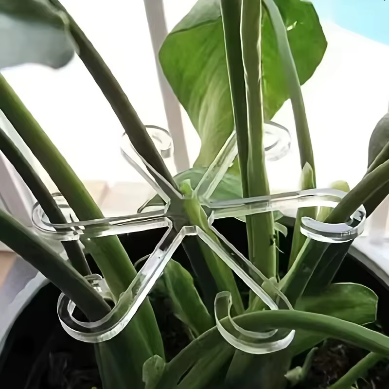 Support pour plantes suspendues, 4 pièces, poteau de Support Anti-renversement, crochets en plastiqu