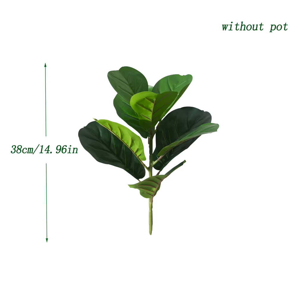 Plantes artificielles Ficus 38/70 cm, branche d'arbre banyan tropical, feuilles de ficelle verte en 