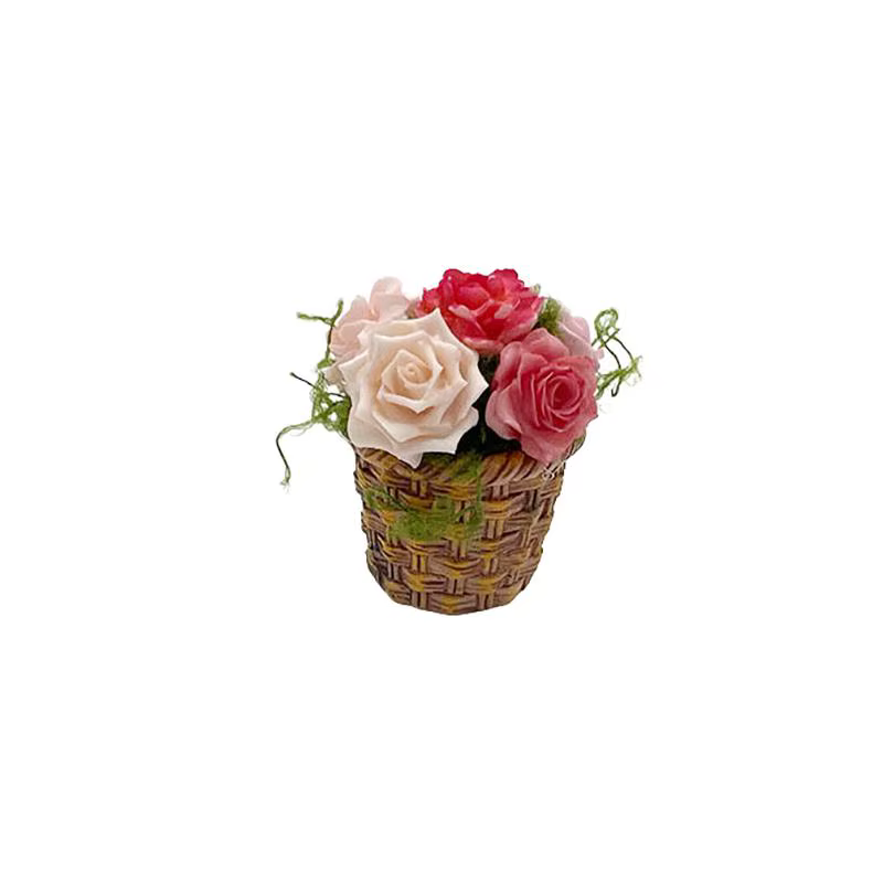 Mini fleurs en pot, panier de fleurs, simulation miniature, décoration de maison de poupée, accessoi