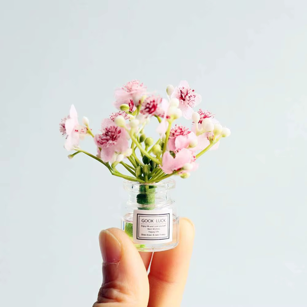 Pot d'arrangement Vase de fleurs séchées 1:12 maison de poupée Miniature Simulation plantes en Pot a