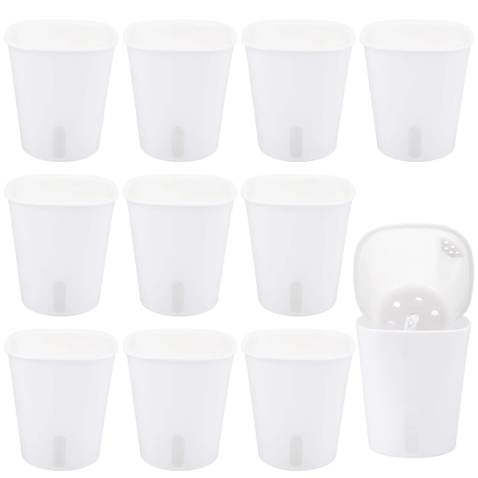 Lot de 10 pots de fleurs auto-arrosants, hydroponiques, en plastique translucide, auto-absorbants, p