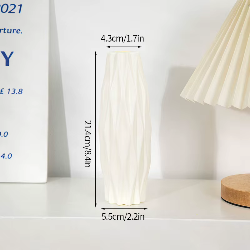Vases en plastique style crème pour plantes et fleurs, décoration de bureau et de maison, idéal pour