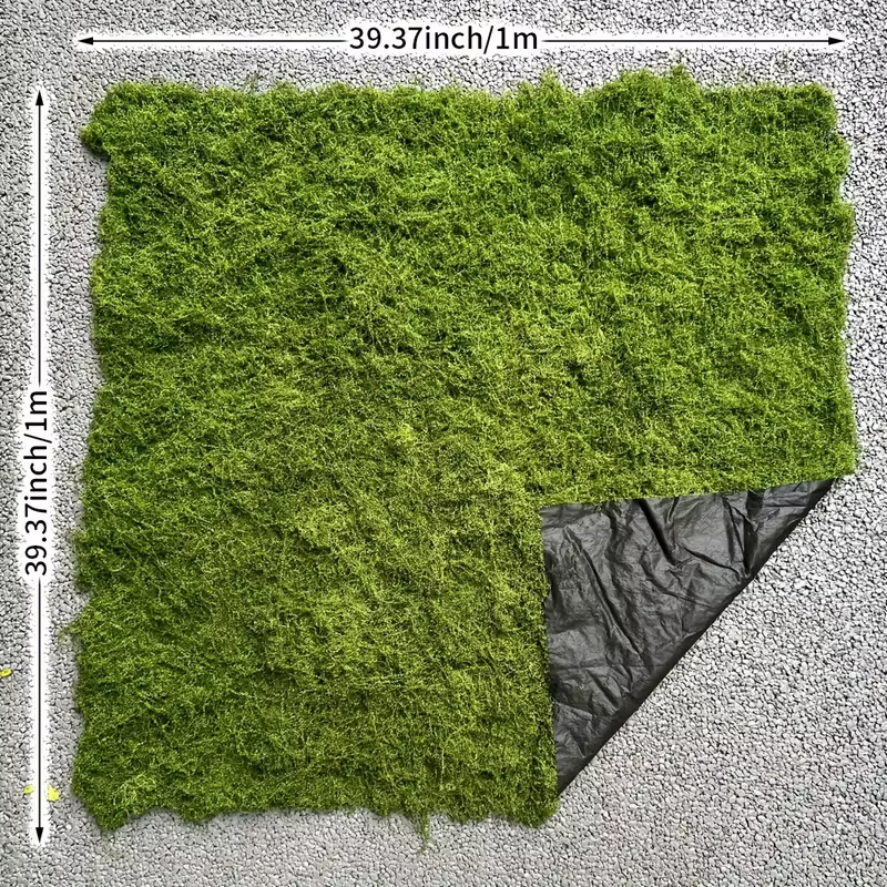 Tapis de mousse Articiaifl 100cm x 100cm, gazon bionique aquascape, faux mousse, agangement de micro