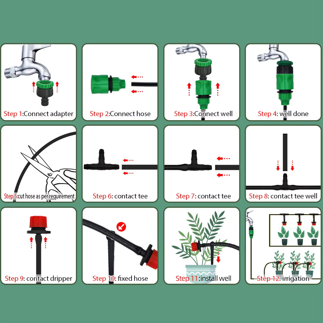 Système d'irrigation goutte à goutte pour serre, tuyau d'arrosage automatique, micro kits d'arrosage