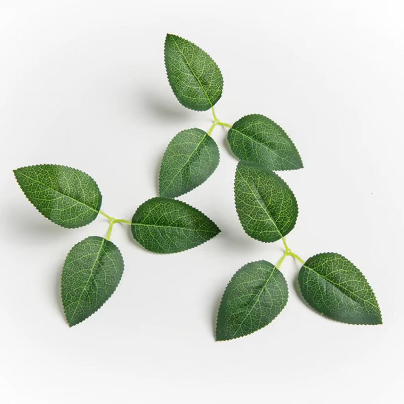 Feuilles vertes en soie pour fleurs artificielles, décoration de maison, cadeau de bricolage, couron