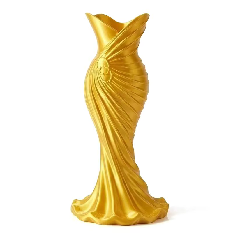 Vase en plastique élégant en forme de robe, moderne, pour décoration florale, conteneur simple et st
