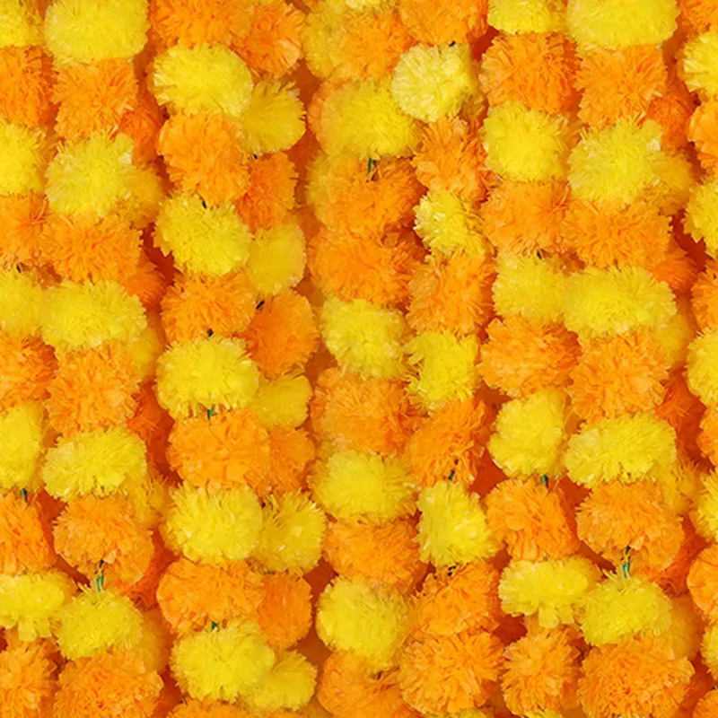 Guirlande de fleurs de souci pour décoration, 5 à 40 pièces, fleurs artificielles de 5 pieds, pour D