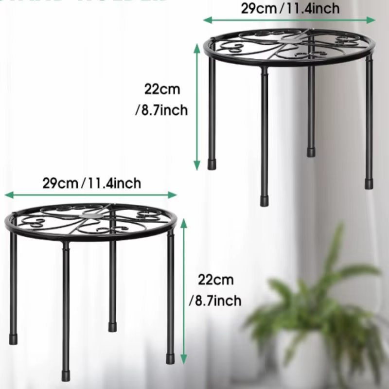 Support de fleurs minimaliste en métal noir, résistant à la rouille, pour 1-2 radis verts, cadre d'e