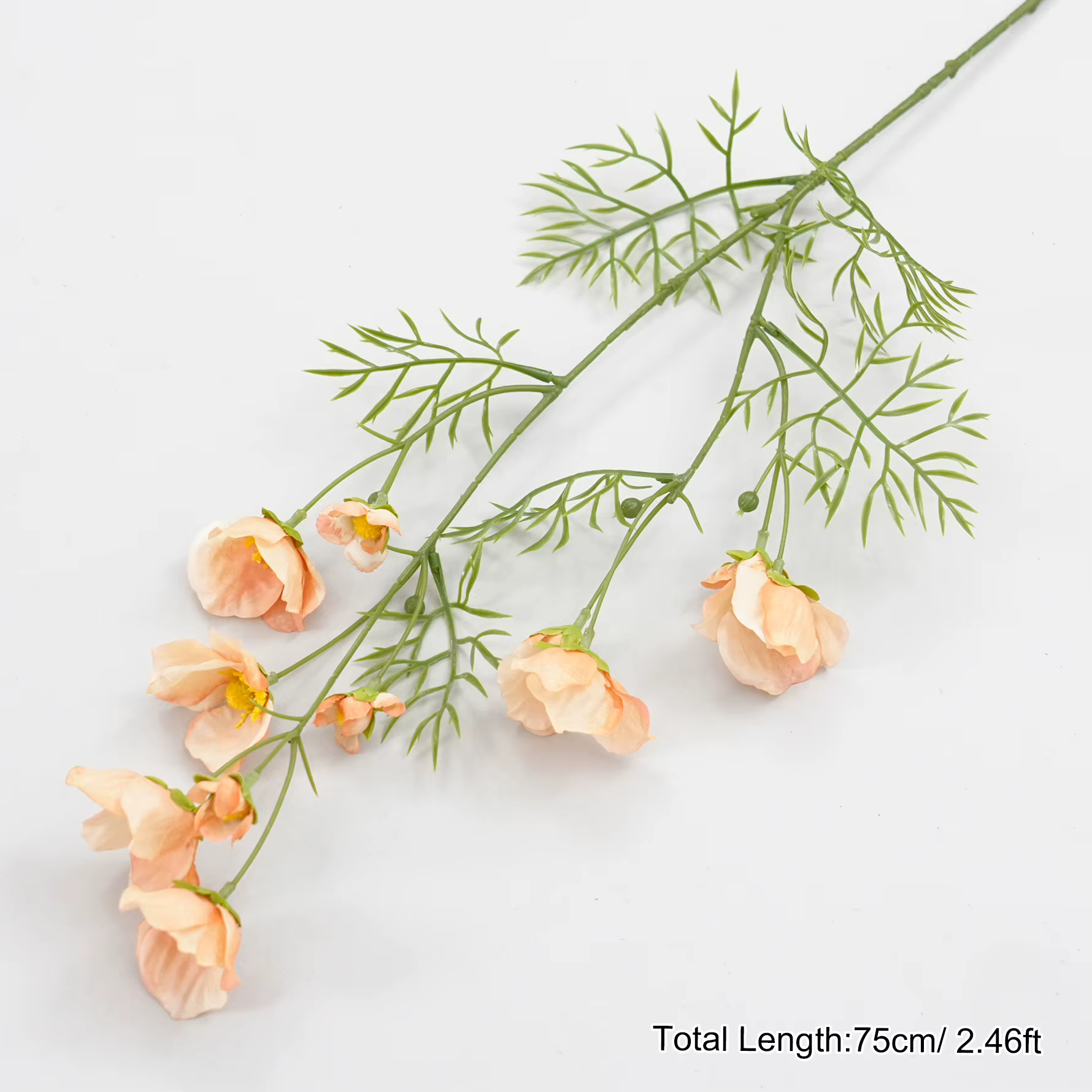 Branche de fleur artificielle de pavot Orange C2024, 2,46 pieds, matériaux de fleurs de mariage, Vas
