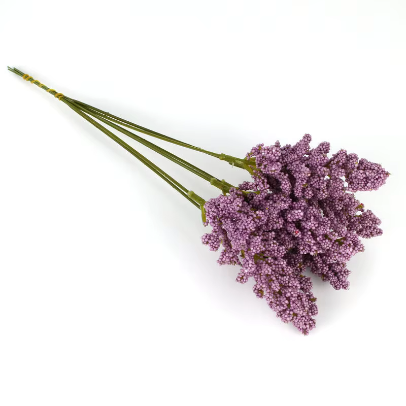 Fleurs artificielles PE lavande bon marché, 1 pièce, vente en gros, plantes décoratives murales, mat