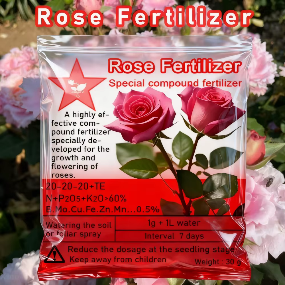 Engrais composé spécial à la rose 30g, nutrition NPK équilibrée, favorise la croissance des plantes