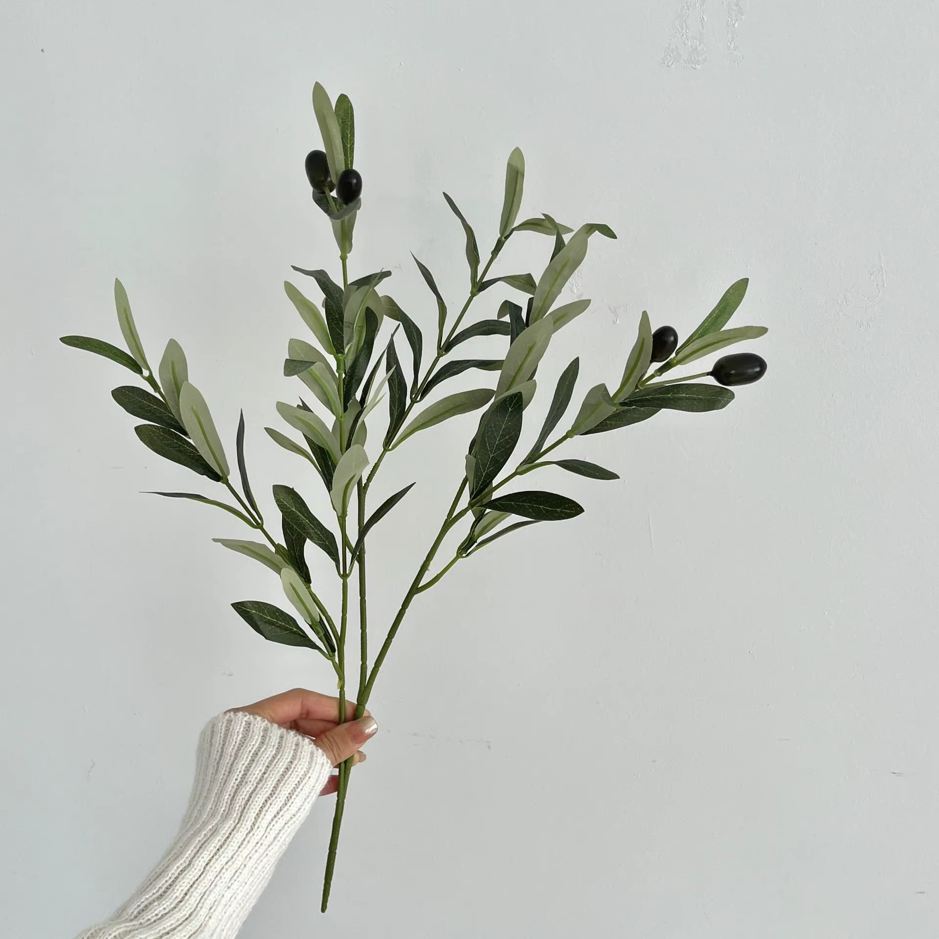 Plante artificielle verte de 45 cm, branche d'olivier, fleur, décoration de mariage, décoration de l