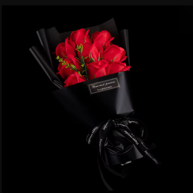 Bouquet de roses artificielles en soie, 1/2 pièces, pour la maison, mariage, fête d'anniversaire, sa