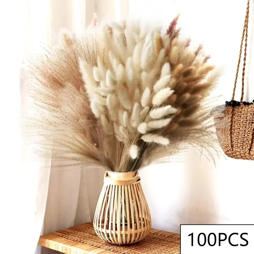 Boho Fleurs vaccées, Bouquets De Pampa, Décor De ixÀ La Maison, Fleurs Naturelles, Lapin, T64.Décora