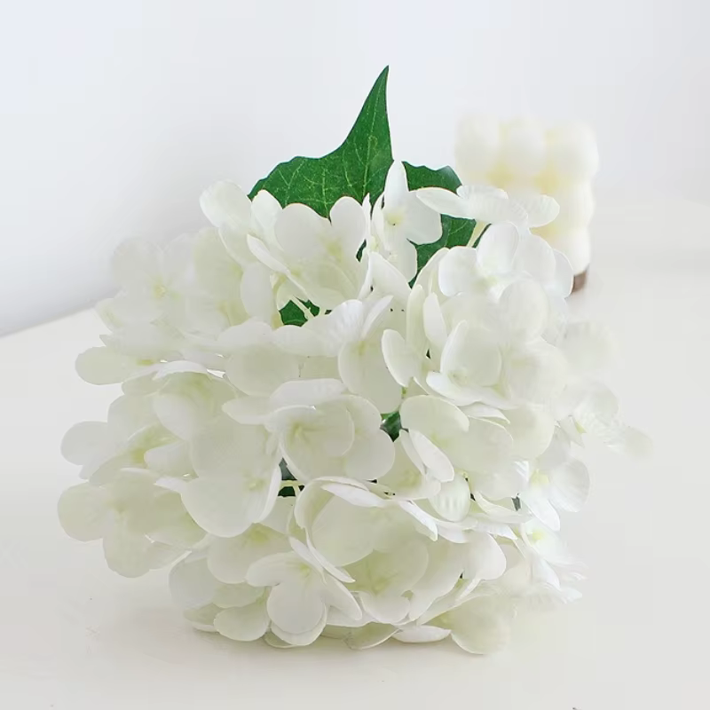 Fleur d'hortensia artificielle de 18 pouces, fausses fleurs en soie au toucher réel, pour décoration