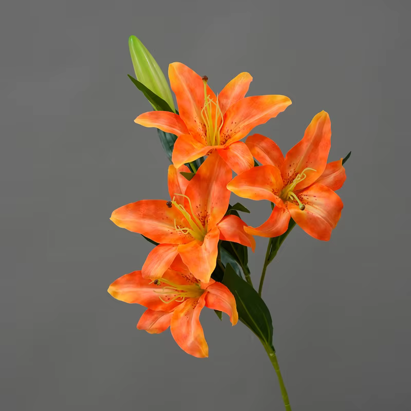 Simulation de fleur de lys à 5 têtes, 1 pièce, décoration de luxe pour salon, chambre à coucher, sal