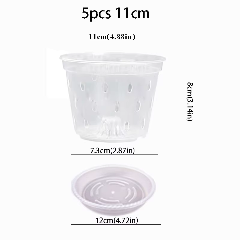 Pots de fleurs d'orchidées avec trous latéraux, 5 pièces, 11/12, 5/14/15/17cm, avec plateaux, pot de