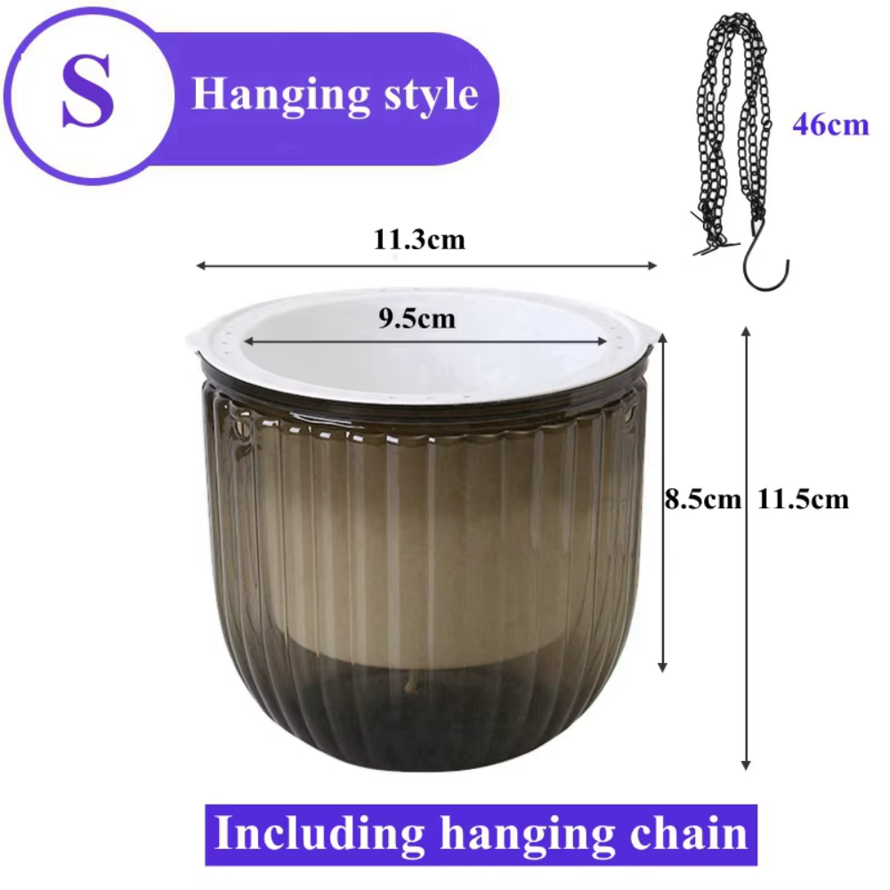 Pot de fleurs auto-arrosant pour décoration de jardin avec trous de drainage, pots suspendus avec ch