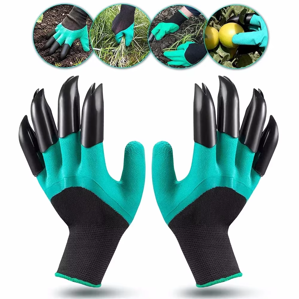 Gants de jardinage avec griffes, gants de protection en Latex pour creuser et plantation, durables, 