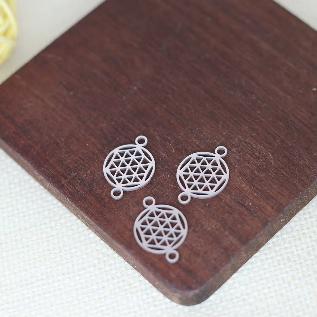 Nedar 3 pièces pendentif graine de vie en acier inoxydable rond fleur de vie charme géométrique sacr