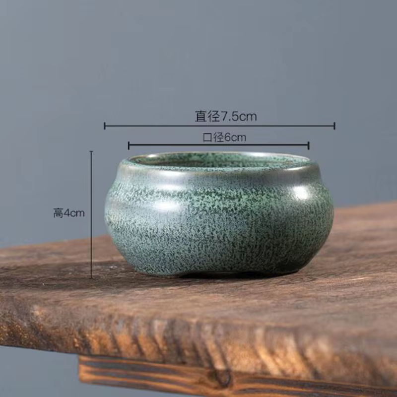 Pot de plantes succulentes émaillées en poterie grossière, Pot de fleurs, Vase de bonsaï de jardinag