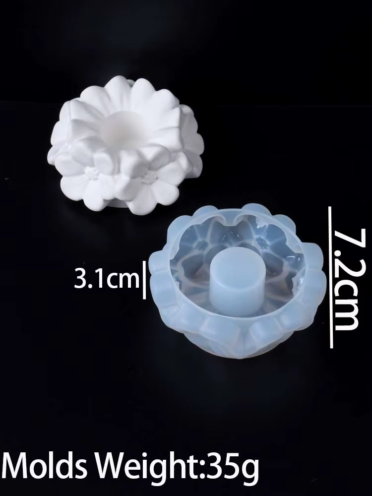 Moule en silicone pour bougeoir en forme de fleurs de cerisier et de roses, pour la fabrication arti
