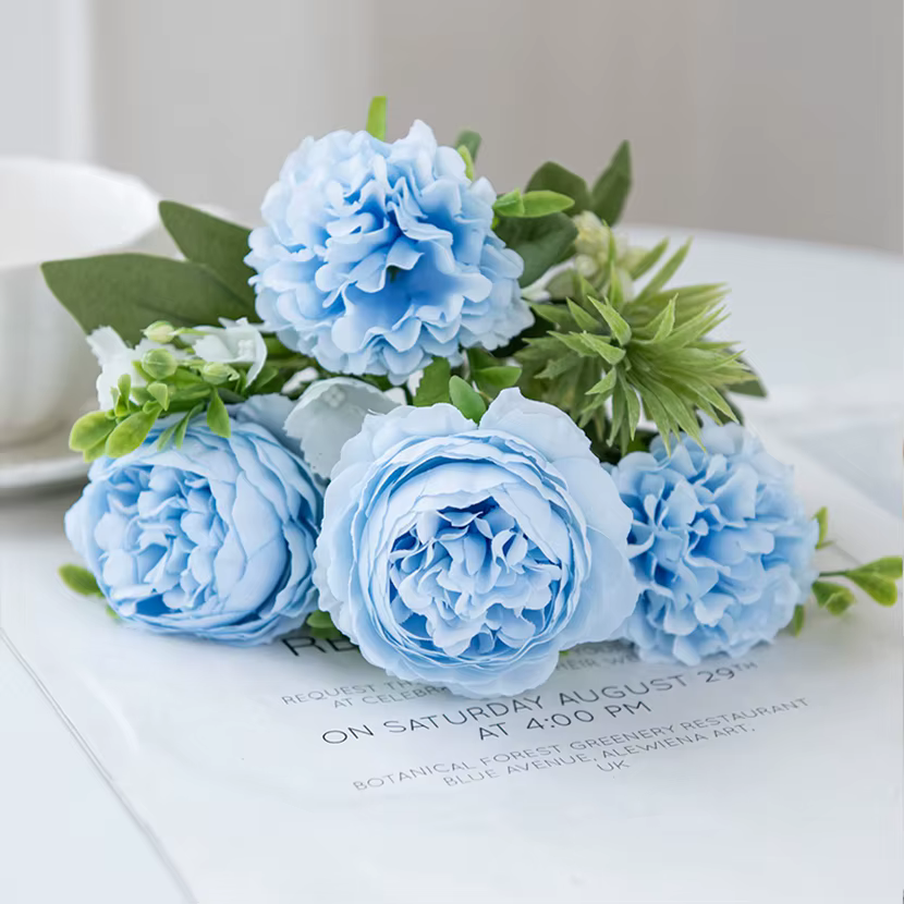 Fleurs artificielles en forme de bulbes, chrysanthèmes, pivoines, guirlande pour la maison, salon, t
