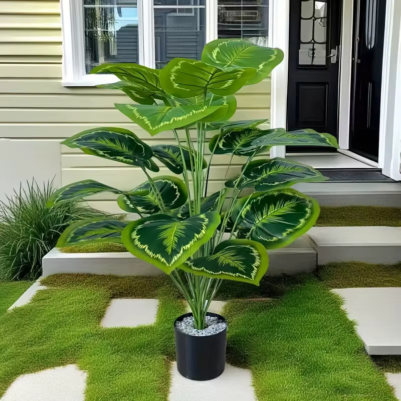 Plantes artificielles géantes à 24 feuilles, arbre réaliste, verdure entièrement luxuriante, décorat