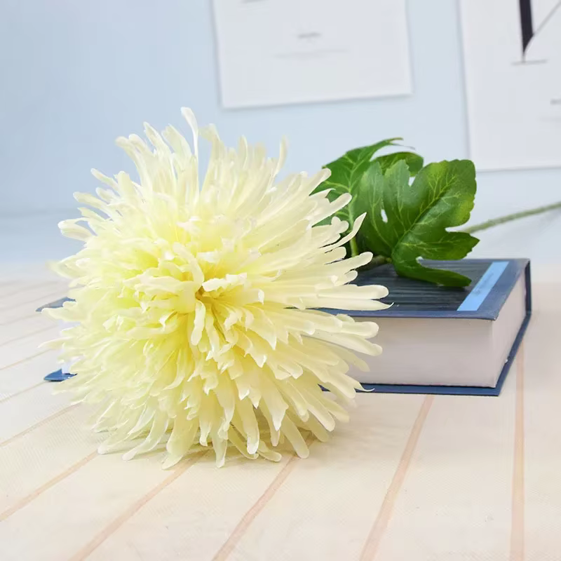 Fleur artificielle chrysanthème grande tête de fleur noyau chrysanthème mariage décoration de mariag