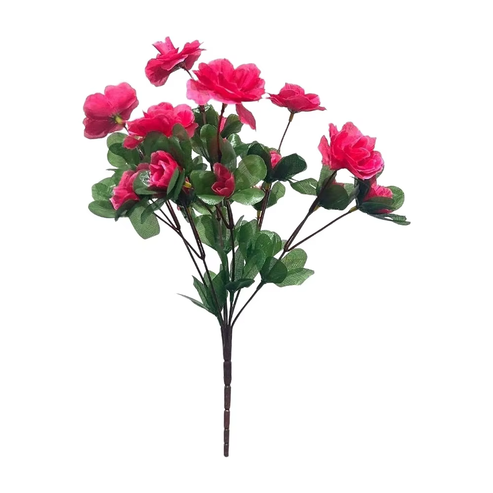 Fleurs artificielles, branches d'azalées artificielles, plante de simulation, artisanat floral, art