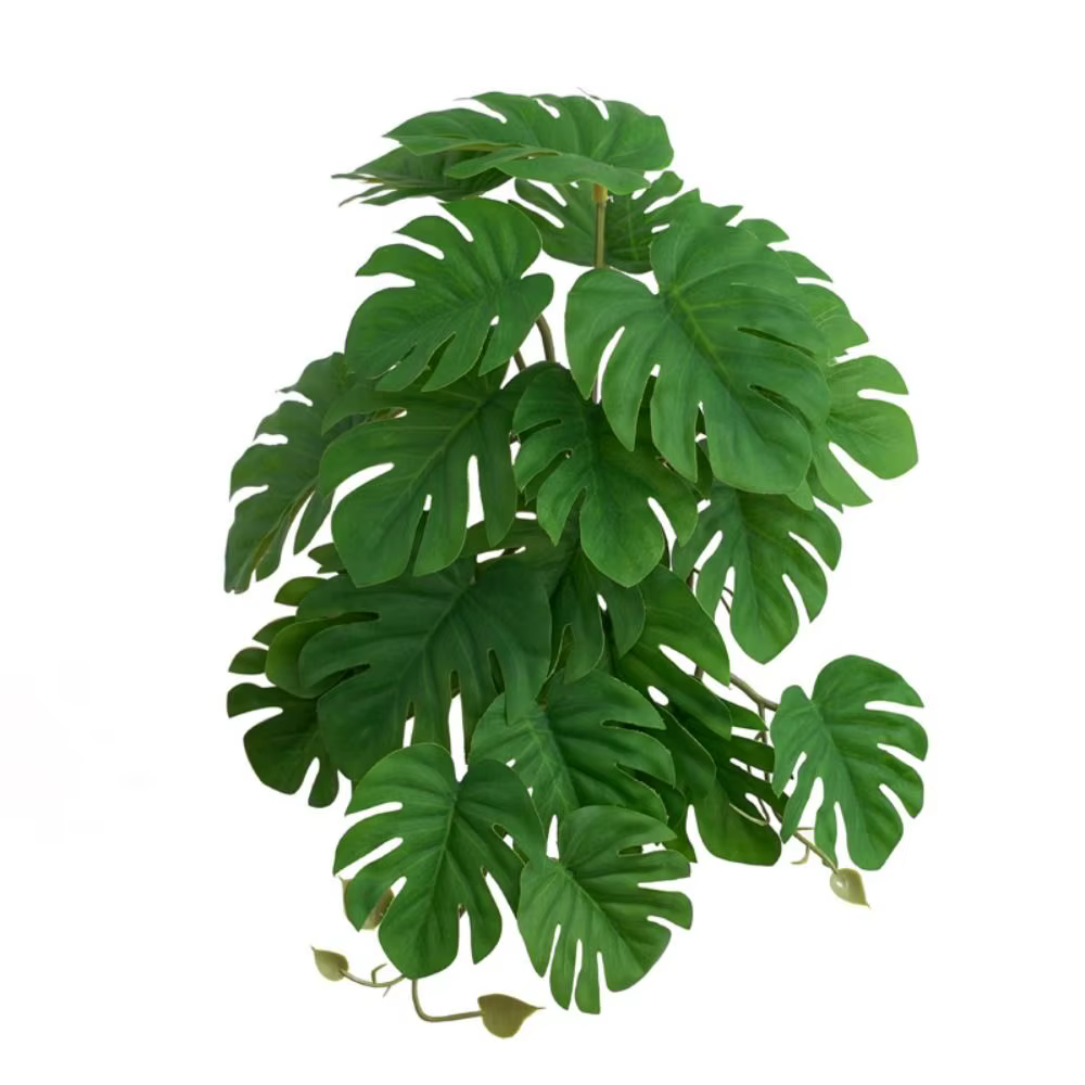 23 feuilles de plantes artificielles vertes, grandes plantes tropicales vertes en pot, plantes réali