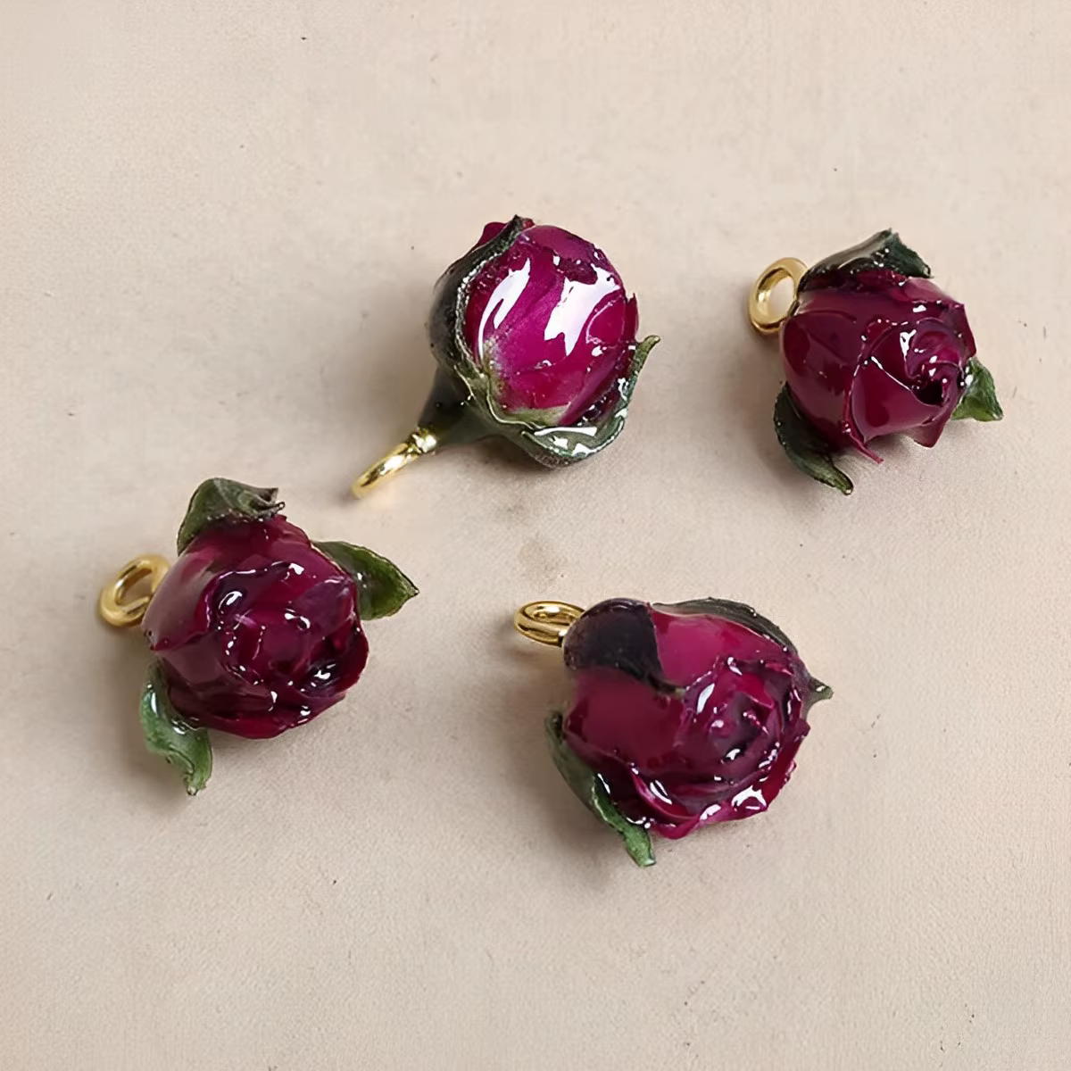 Aqumotic fleurs séchées pour pendentif en résine vraies petites Roses pour l'artisanat pour la fabri