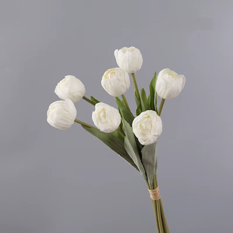 Bouquet de fleurs artificielles en soie, tulipe cuite, fausse plante pour noël, accessoires de décor
