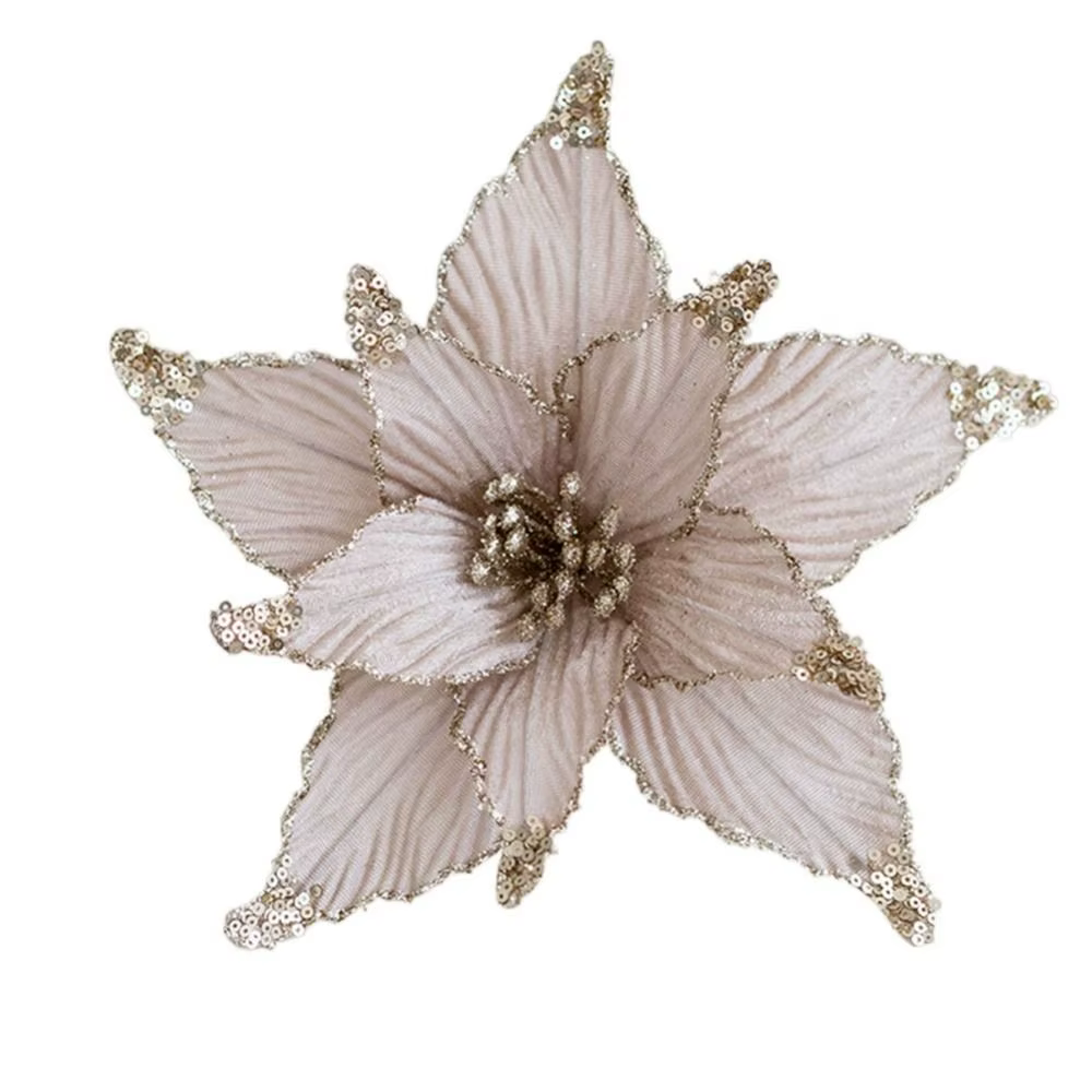 Fleurs de Noël scintillantes de haute qualité, faites à la main, faciles à utiliser, fleurs artifici