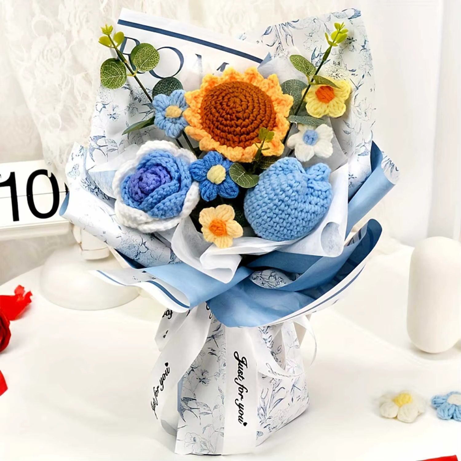 Bouquets de fleurs de tulipes au crochet faits à la main, parfaits pour la fête des mères, la Saint-